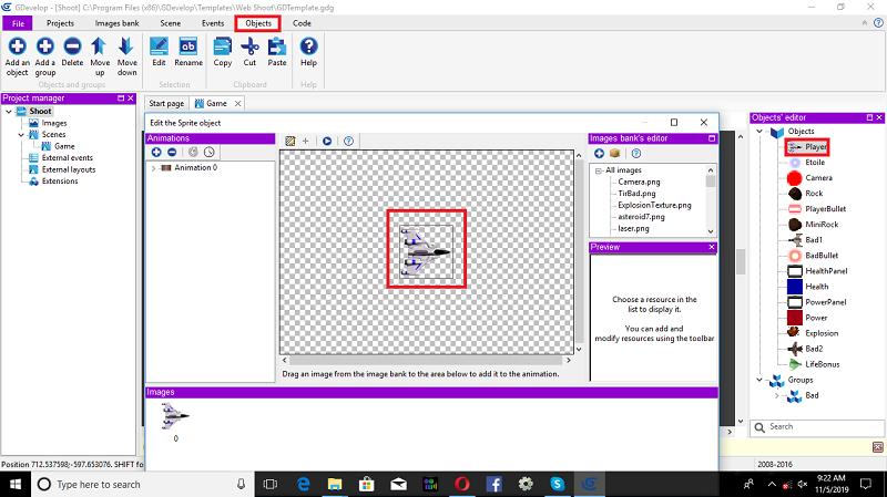2D Air Force Combat Game Using gdevelop Engine